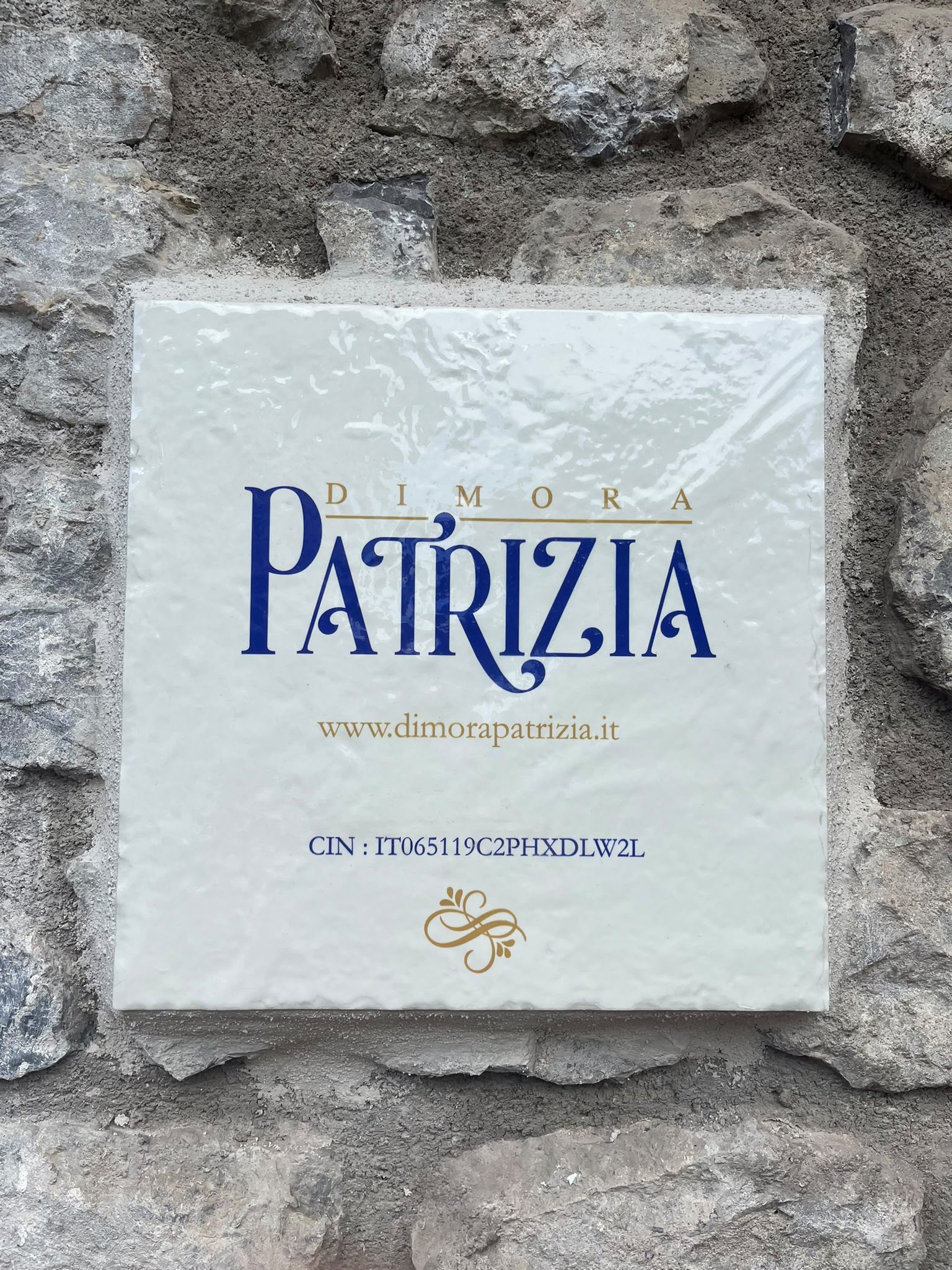 Targa Dimora Patrizia con codice identificativo CIN